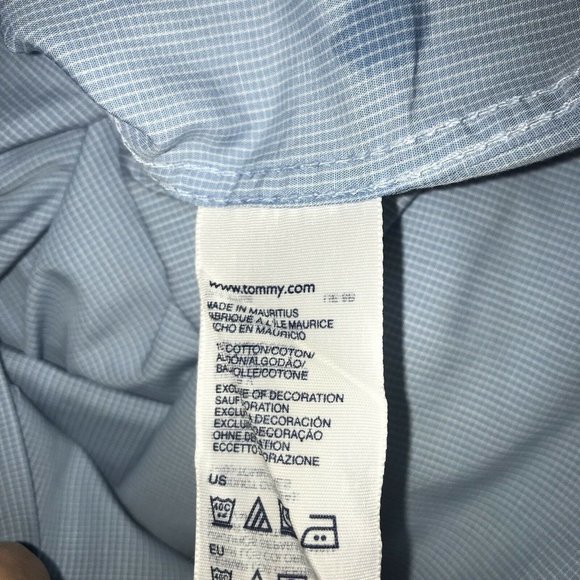 Tommy Hilfiger Button Down Shirt Mens Size XL Light Blue Check Plaid LS Casual - Picture 5 of 6